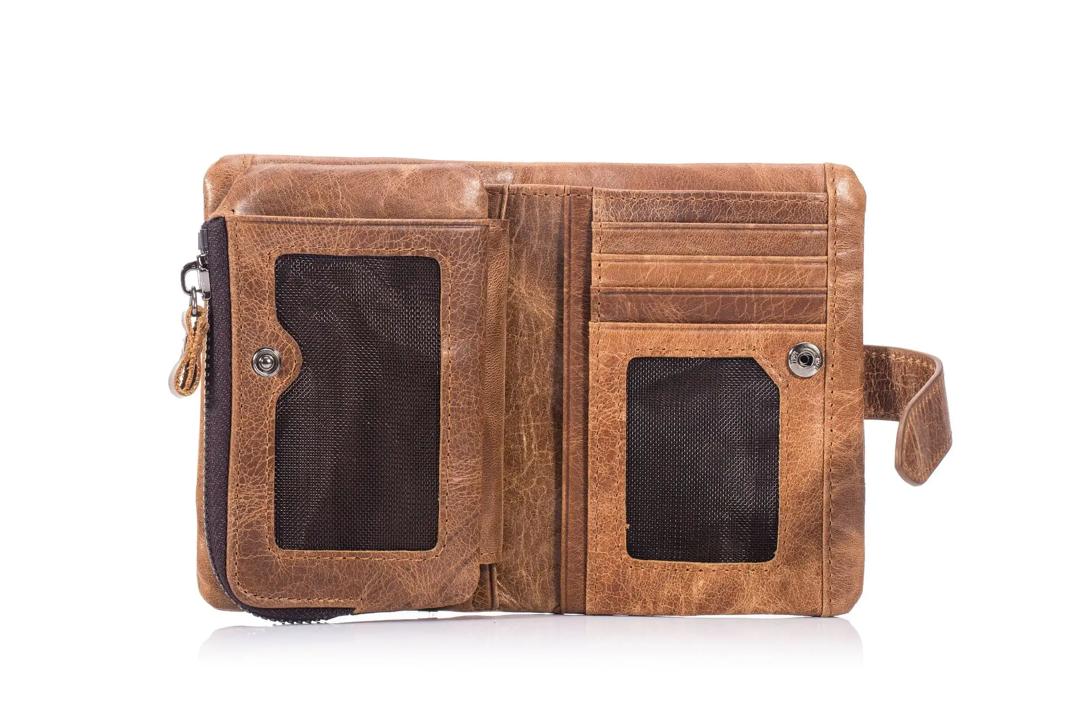 Δερμάτινο πορτοφόλι Bull Captain QB-V 01 καφέ ανοιχτό