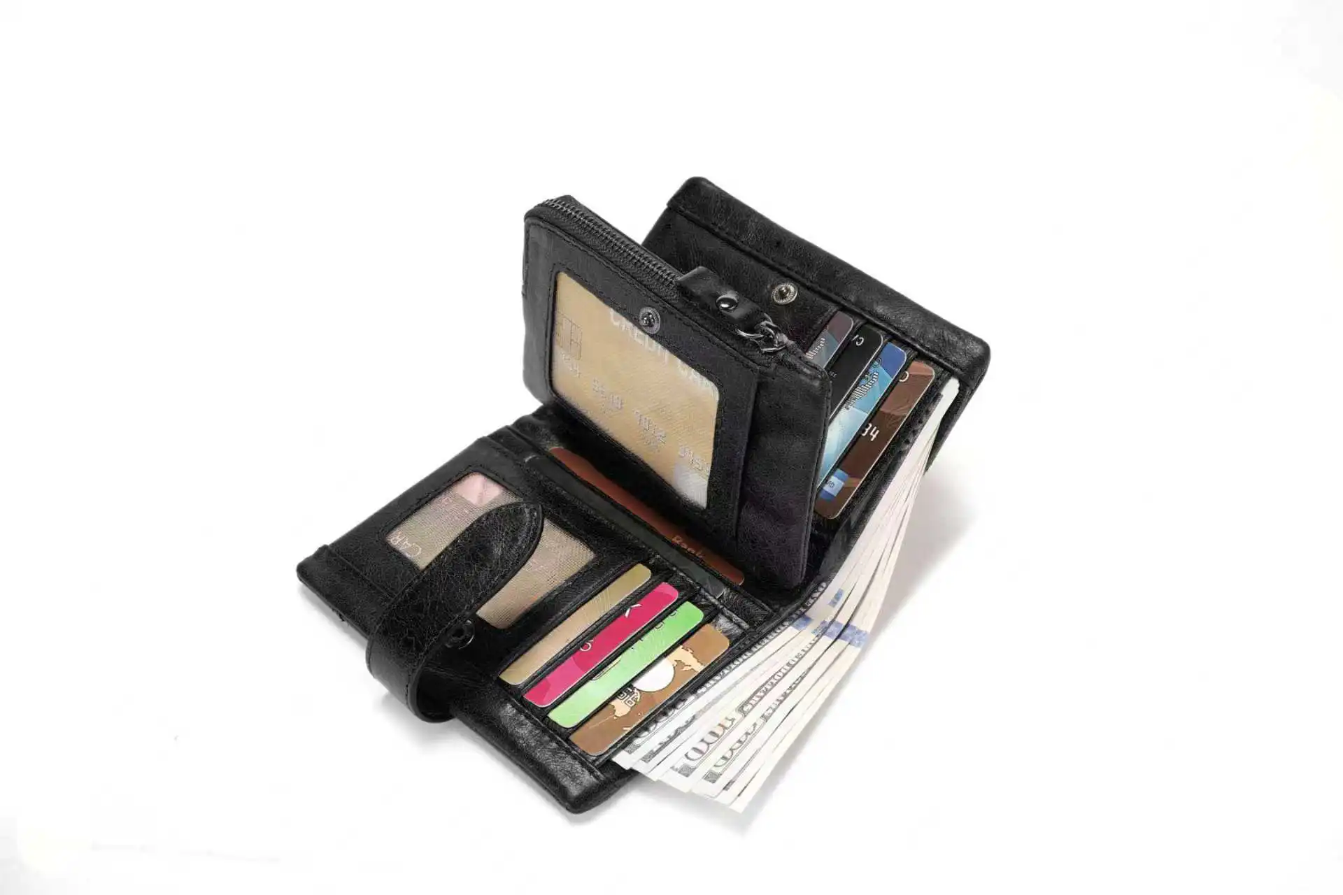 Δερμάτινο πορτοφόλι Bull Captain QB-V 01 Μαύρο