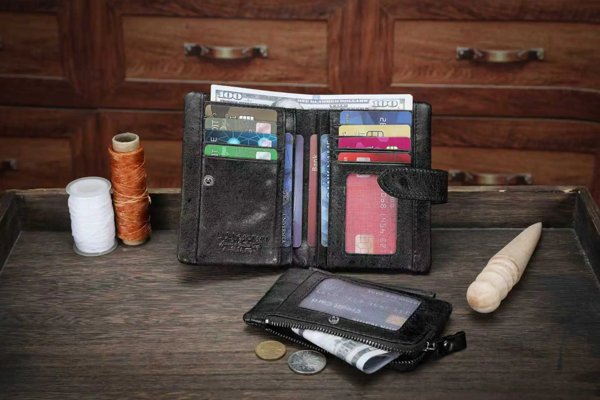 Δερμάτινο πορτοφόλι Bull Captain QB-V 01 Μαύρο