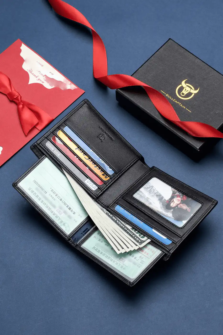 Δερμάτινο πορτοφόλι Bull Captain QB003 μαύρο