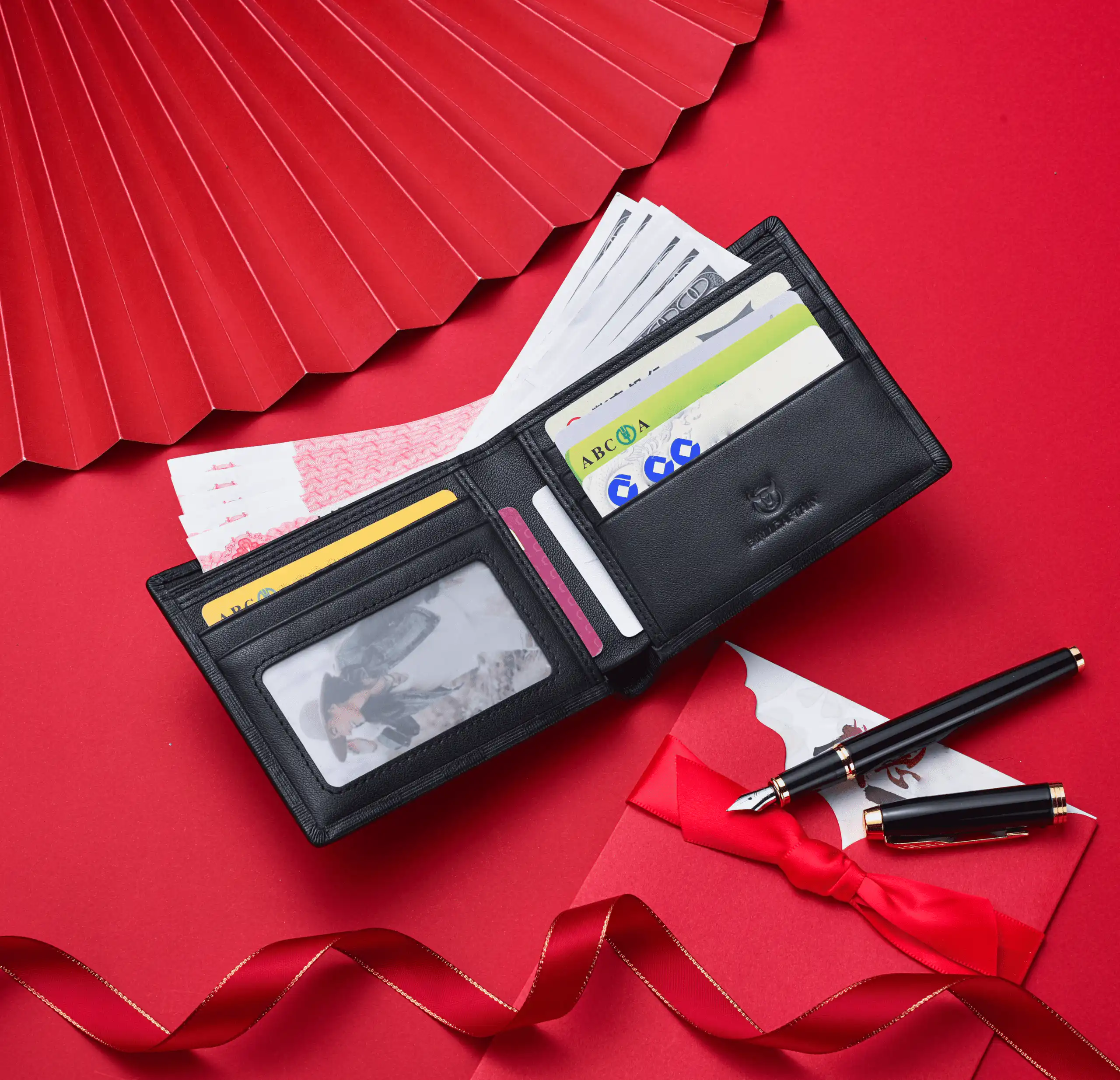 Δερμάτινο πορτοφόλι Bull Captain QB005 μαύρο