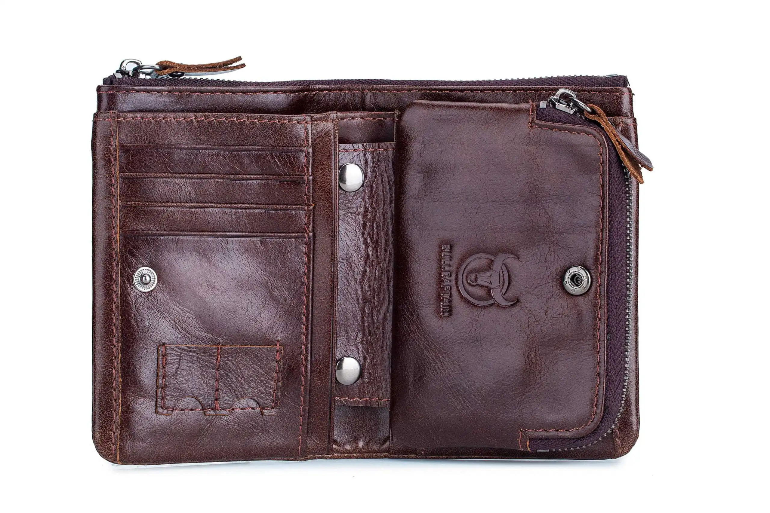 Δερμάτινο πορτοφόλι Bull Captain QB051 Σκούρο καφέ