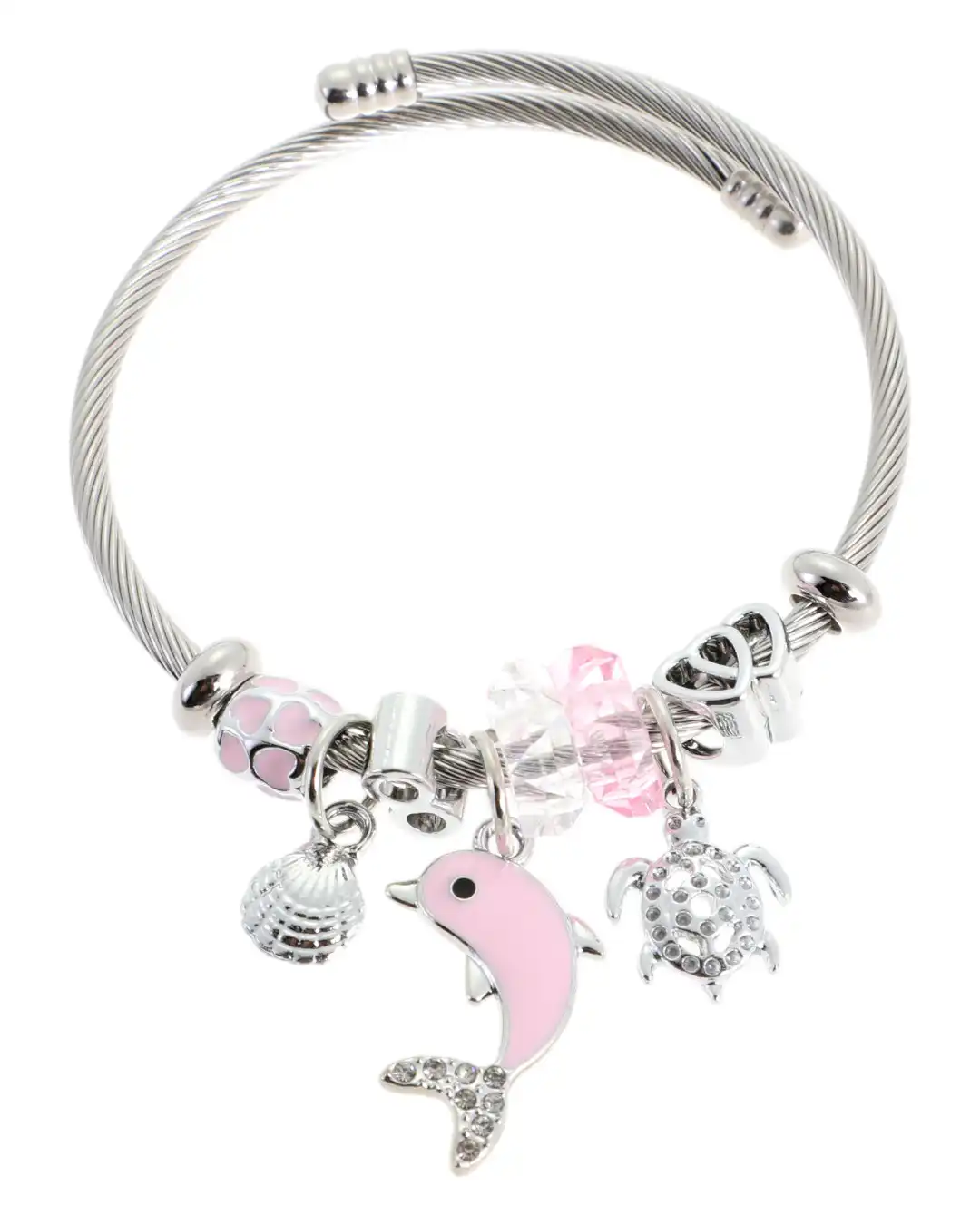 Βραχιόλι με  δελφίνι QW-8119-15 – Ρόζ