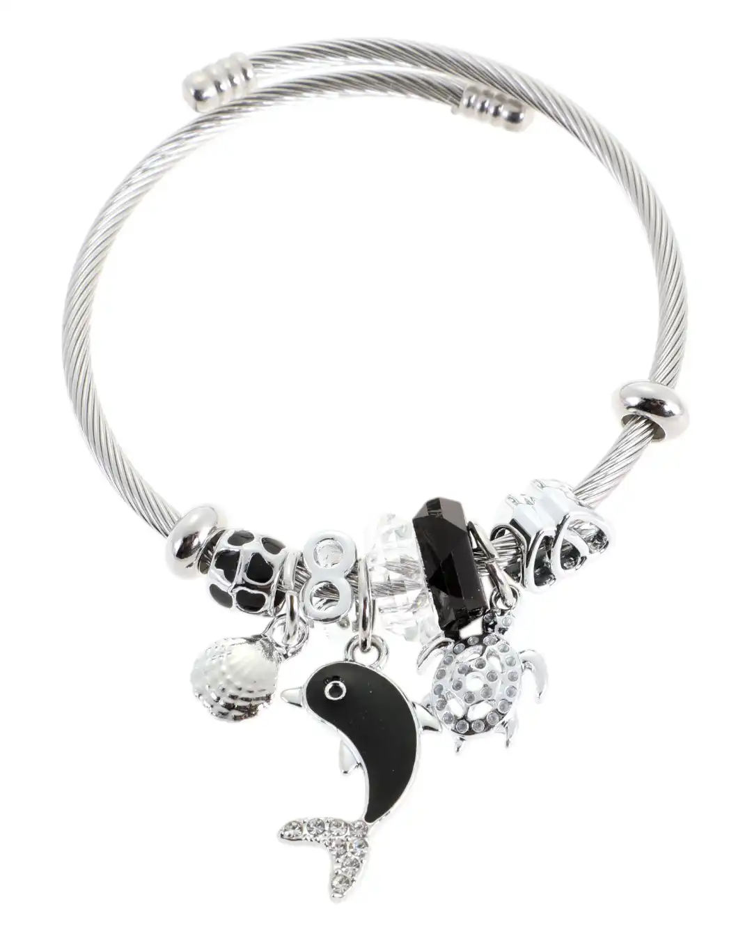 Βραχιόλι με  δελφίνι QW-8119-15 – Μαύρο