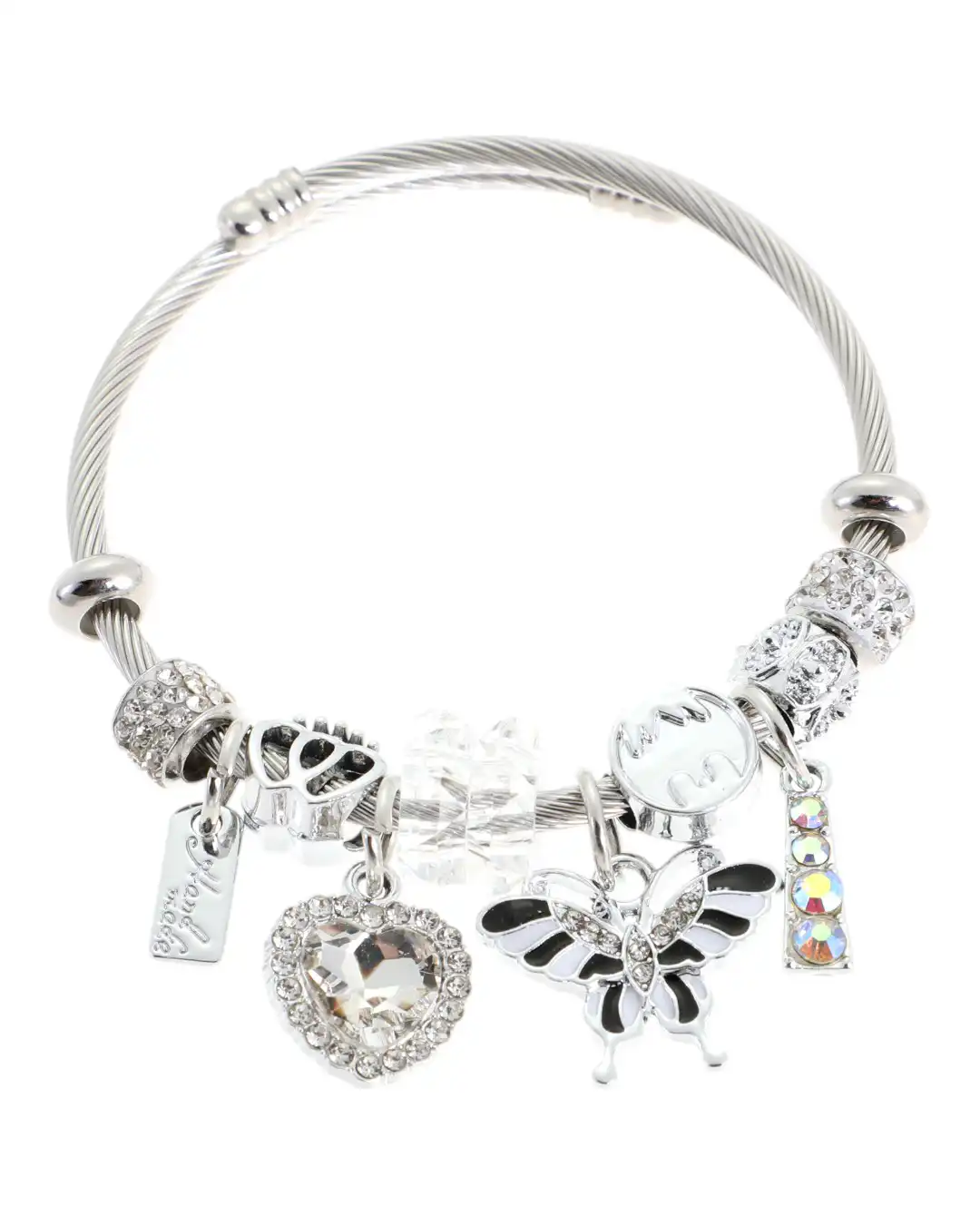 Βραχιόλι με καρδιά QW-8120-15 – Ασημί