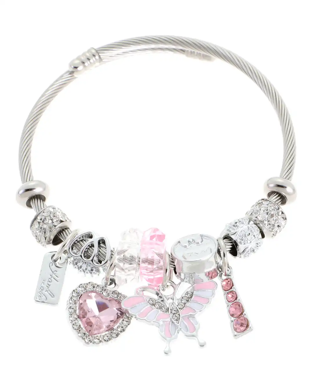 Βραχιόλι με καρδιά QW-8120-15 – Ρόζ