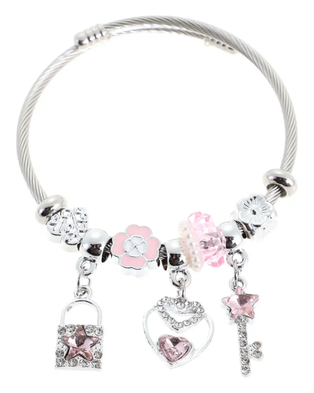 Βραχιόλι με κλειδί QW-8122-15 – Ρόζ