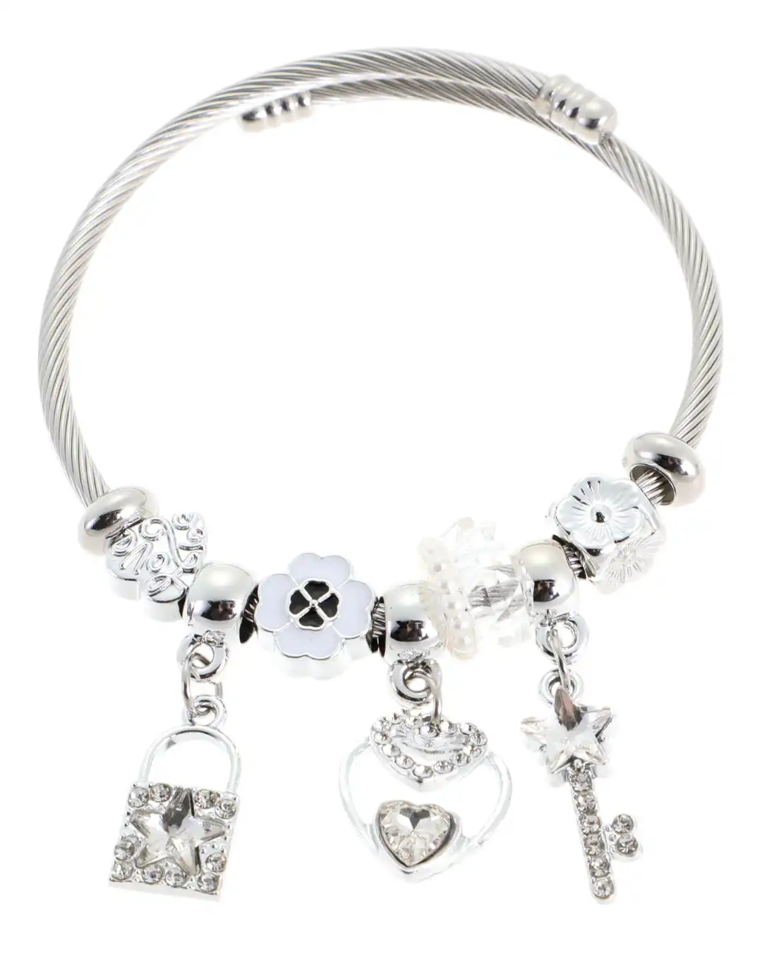 Βραχιόλι με κλειδί QW-8122-15 – Ασημί