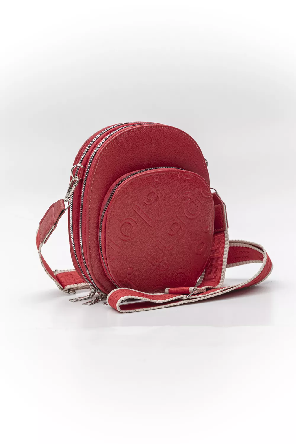 Χιαστί τριθέσιο τσαντάκι με ιμάντα οβάλ