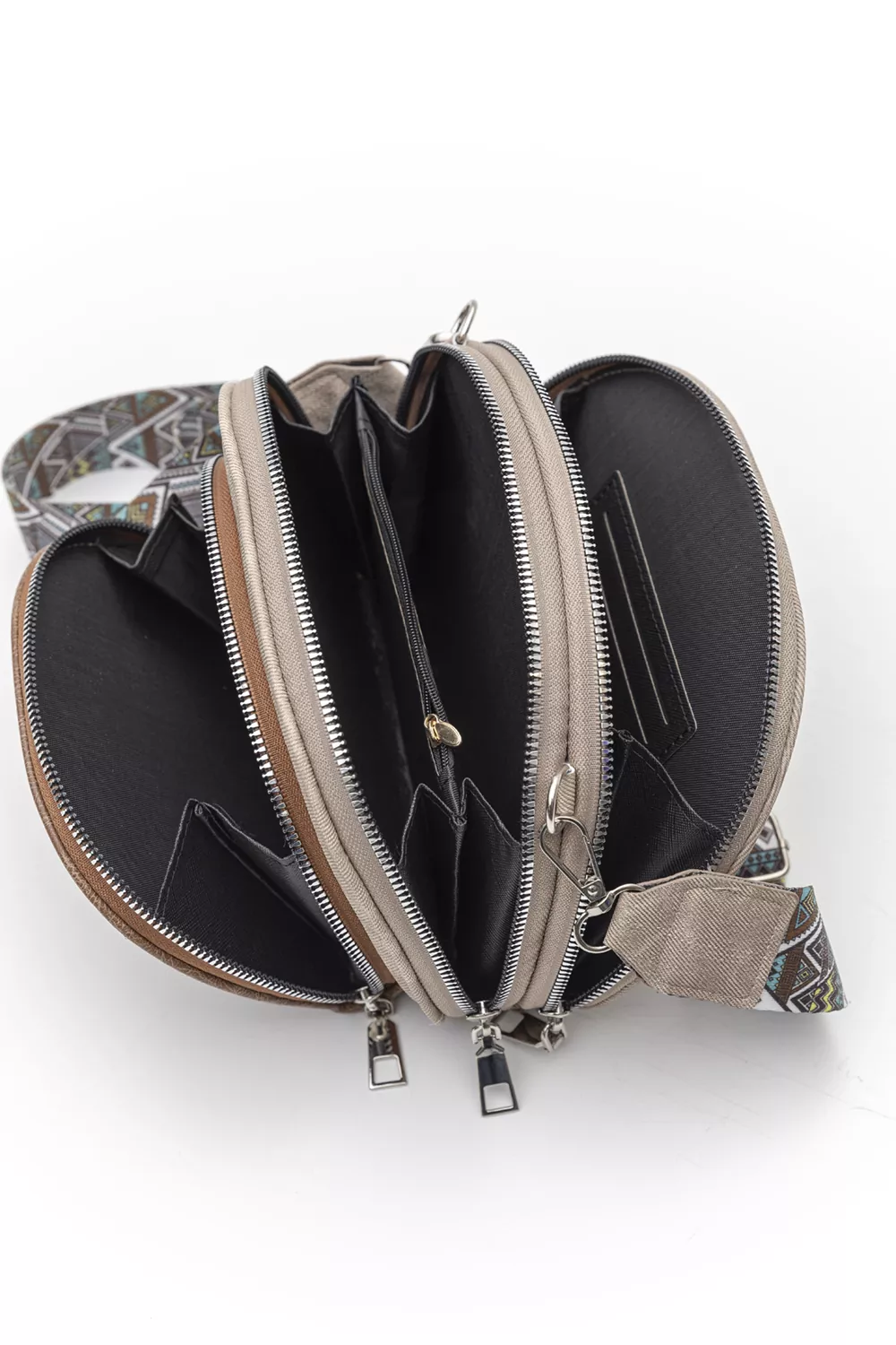 Χιαστί τριθέσιο τσαντάκι με ιμάντα jean