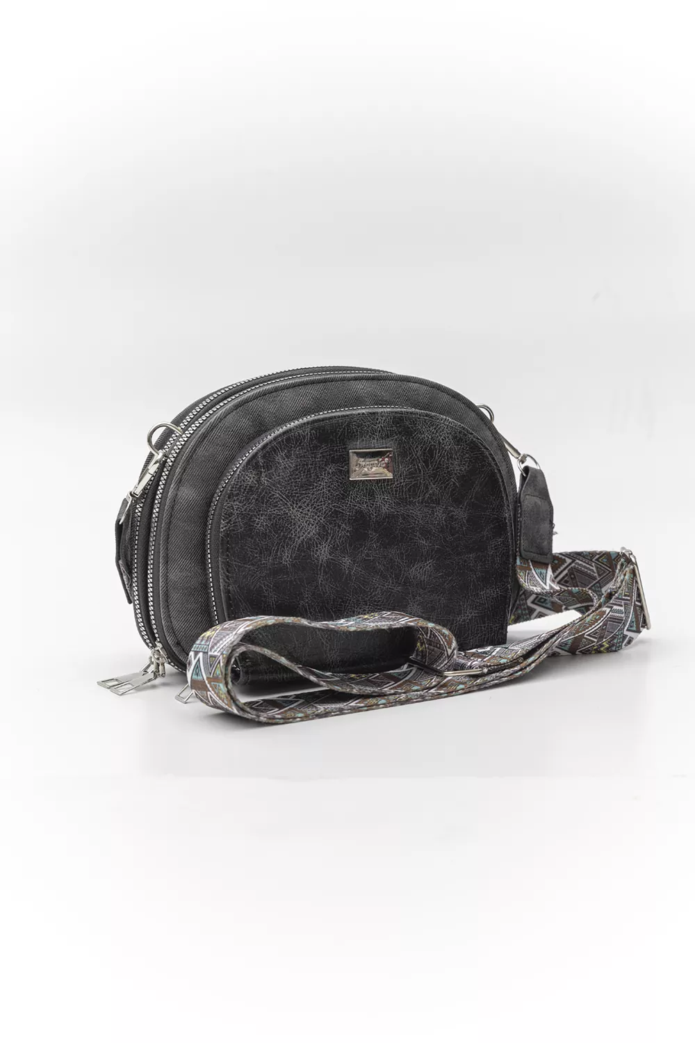 Χιαστί τριθέσιο τσαντάκι με ιμάντα jean