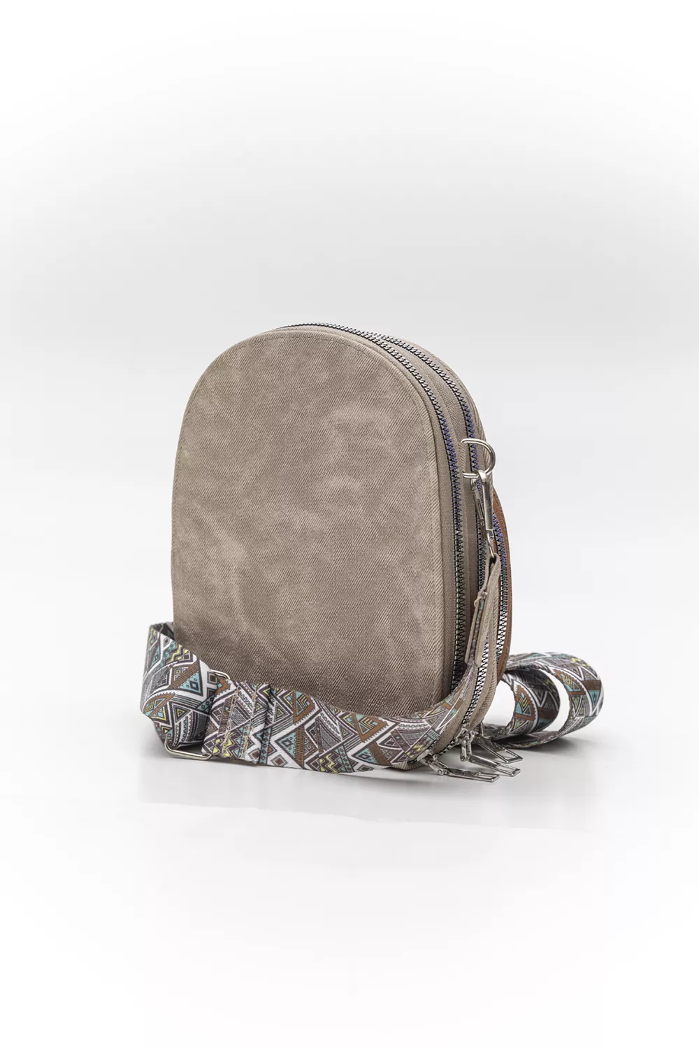 Χιαστί τριθέσιο τσαντάκι με ιμάντα οβάλ