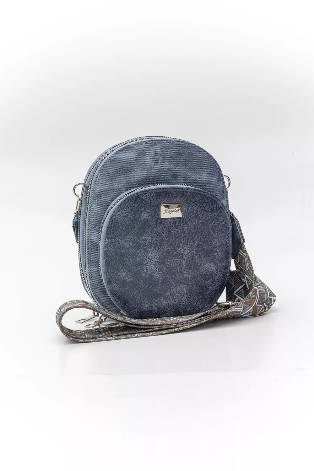 Χιαστί τριθέσιο τσαντάκι με ιμάντα οβάλ