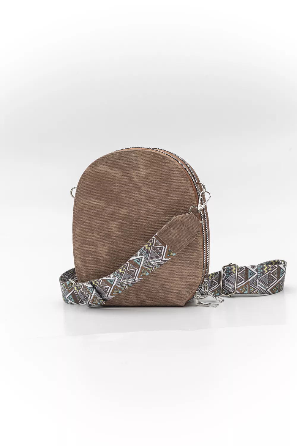 Χιαστί τριθέσιο τσαντάκι με ιμάντα οβάλ