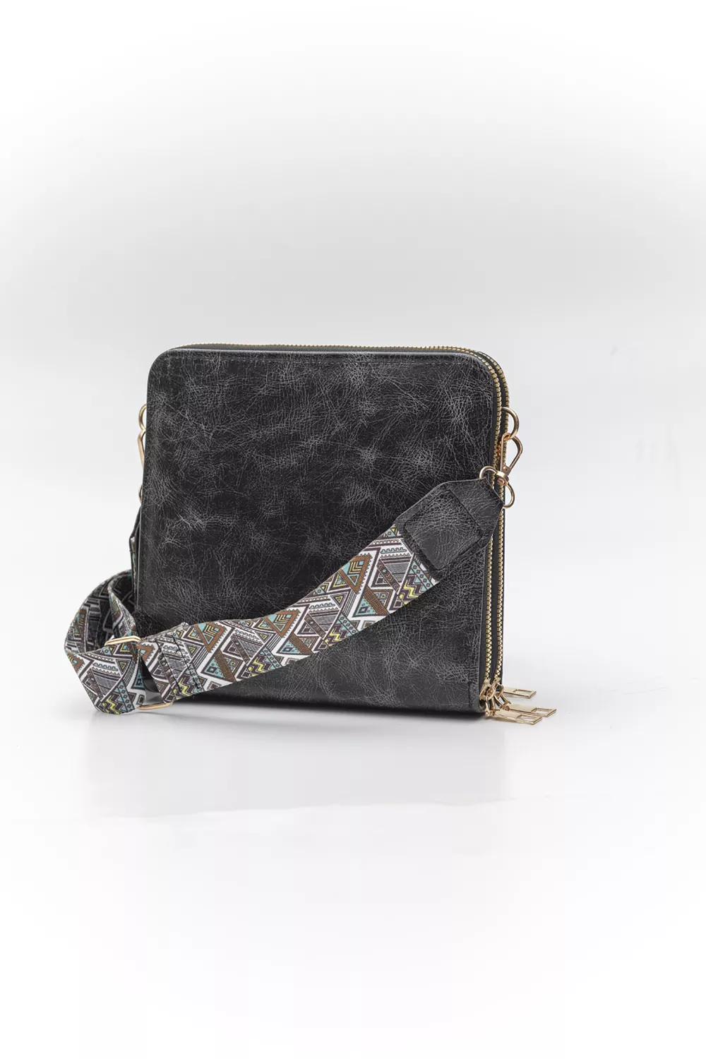 Τετράγωνο τριθέσιο χιαστί τσαντάκι vintage