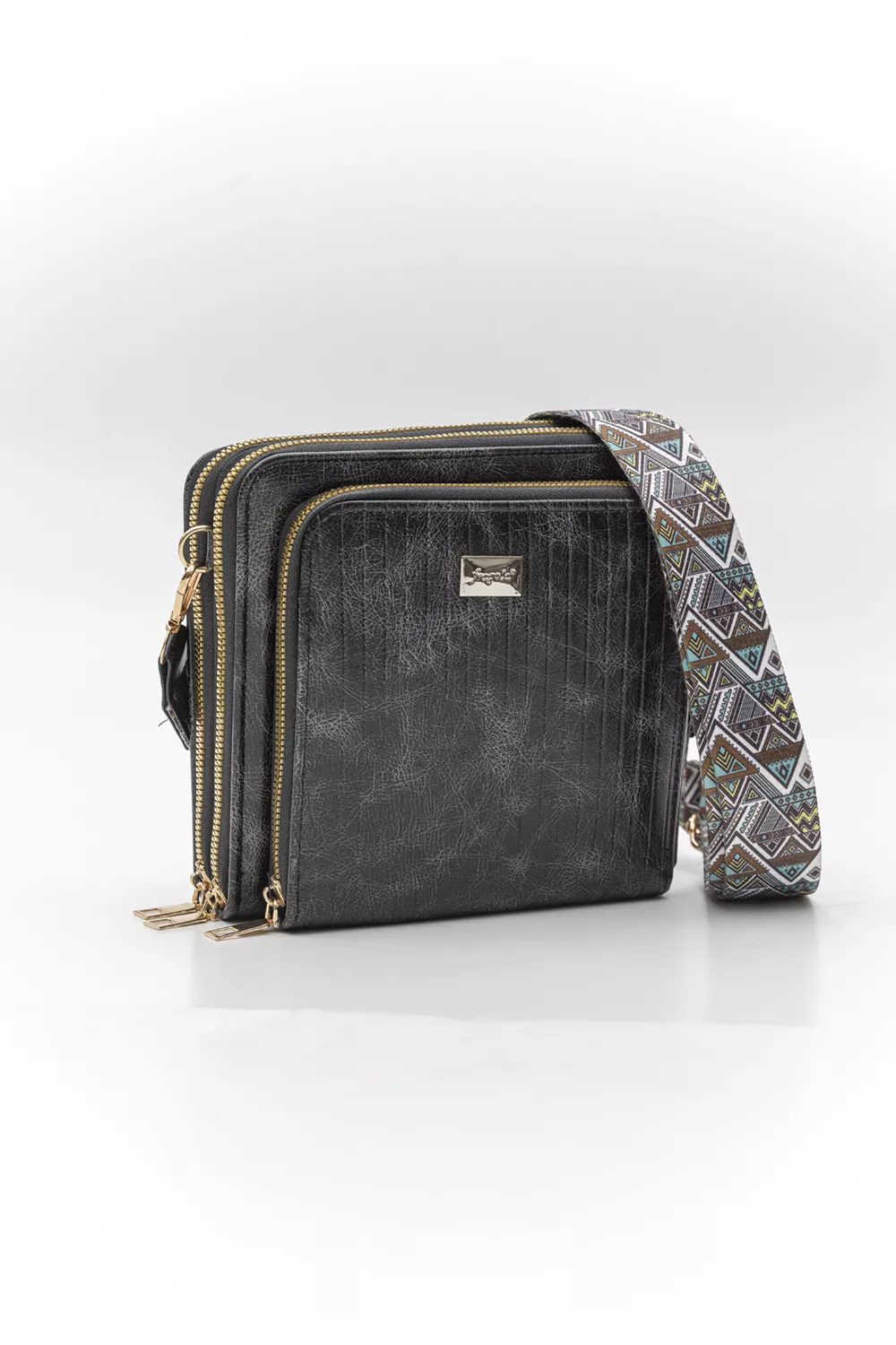 Τετράγωνο τριθέσιο χιαστί τσαντάκι vintage