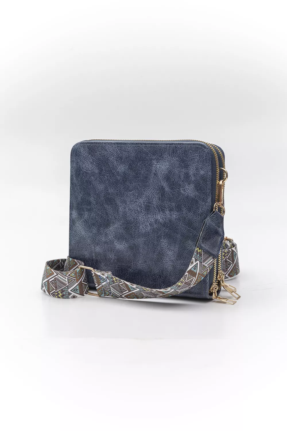 Τετράγωνο τριθέσιο χιαστί τσαντάκι vintage