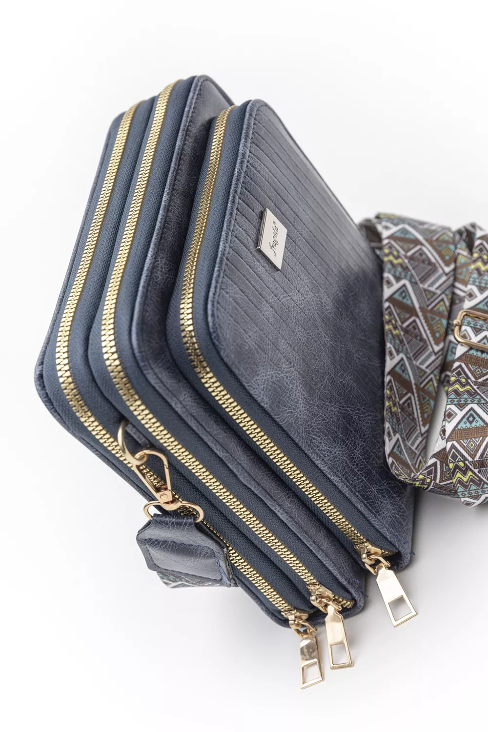 Τετράγωνο τριθέσιο χιαστί τσαντάκι vintage