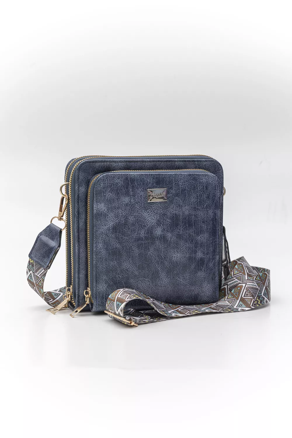 Τετράγωνο τριθέσιο χιαστί τσαντάκι vintage