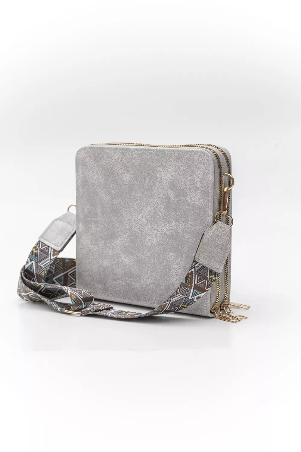 Τετράγωνο τριθέσιο χιαστί τσαντάκι vintage