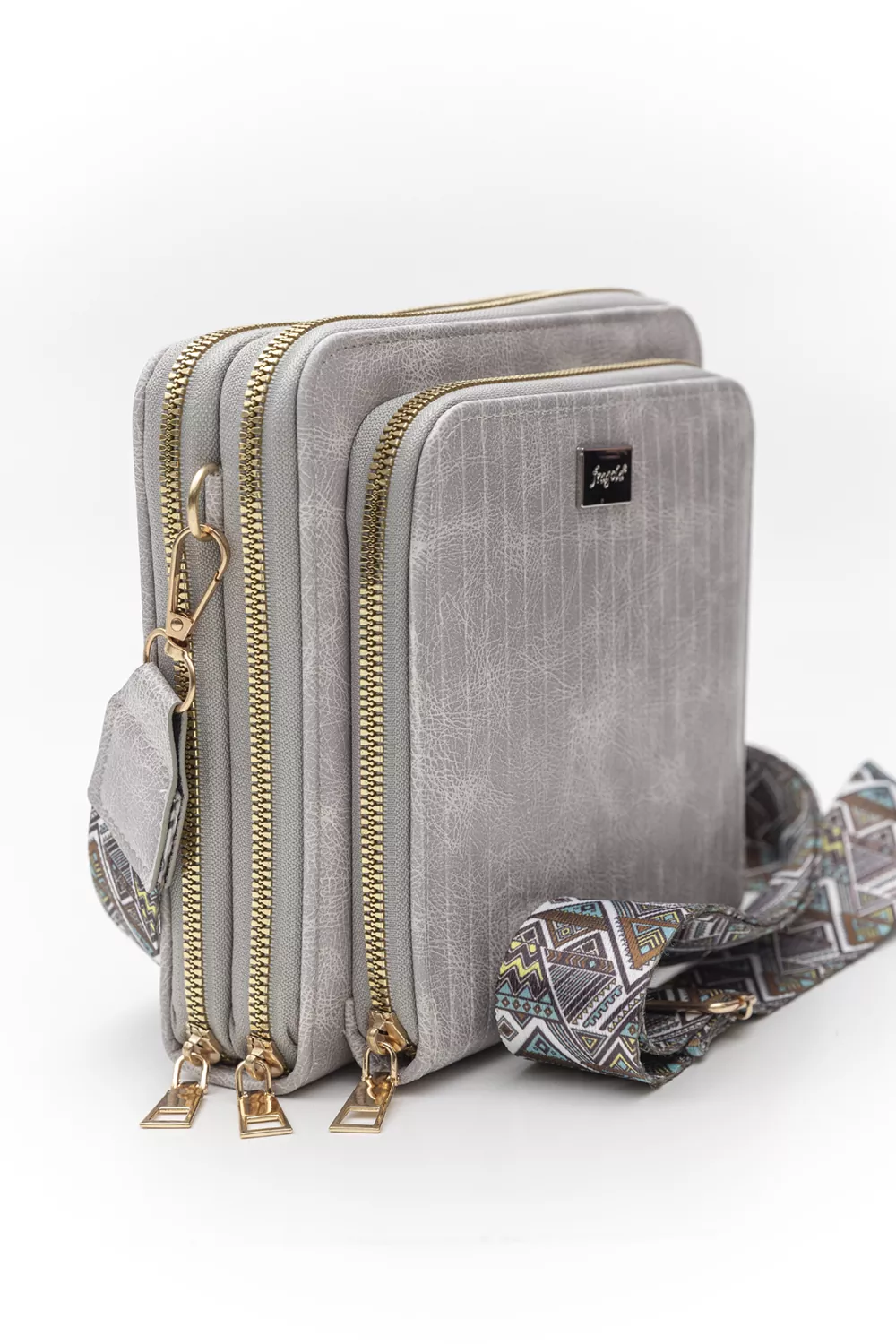 Τετράγωνο τριθέσιο χιαστί τσαντάκι vintage