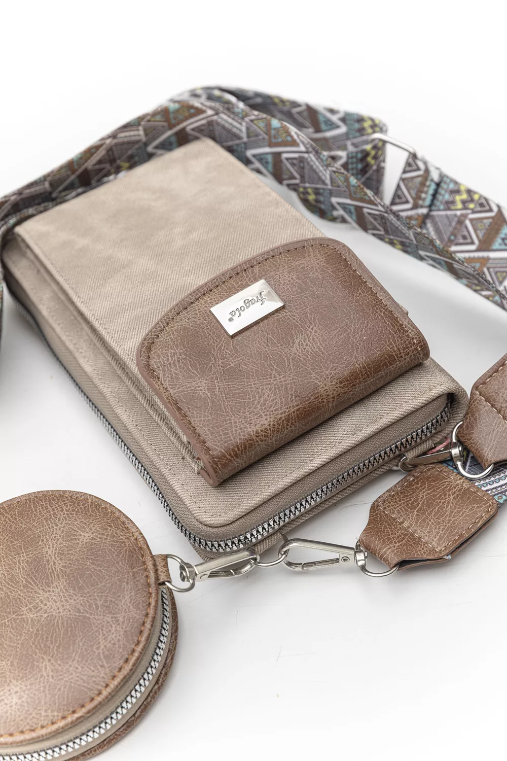 Χιαστί τσαντάκι για κινητό – πορτοφόλι jean (5άδα)