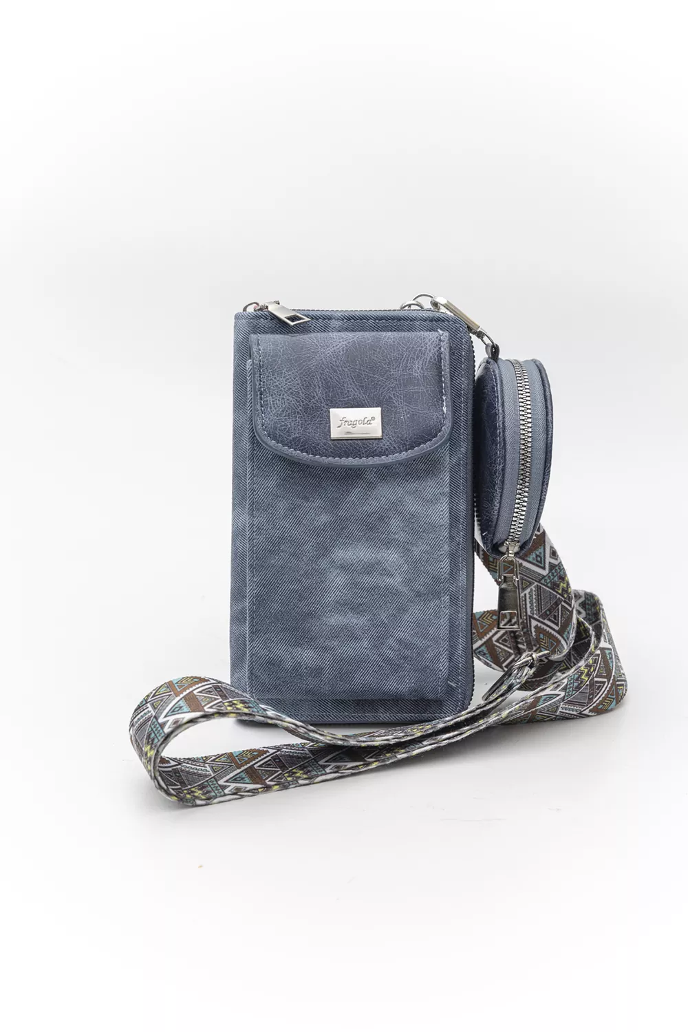 Χιαστί τσαντάκι για κινητό – πορτοφόλι jean