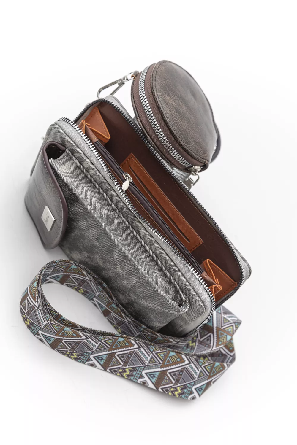 Χιαστί τσαντάκι για κινητό – πορτοφόλι jean