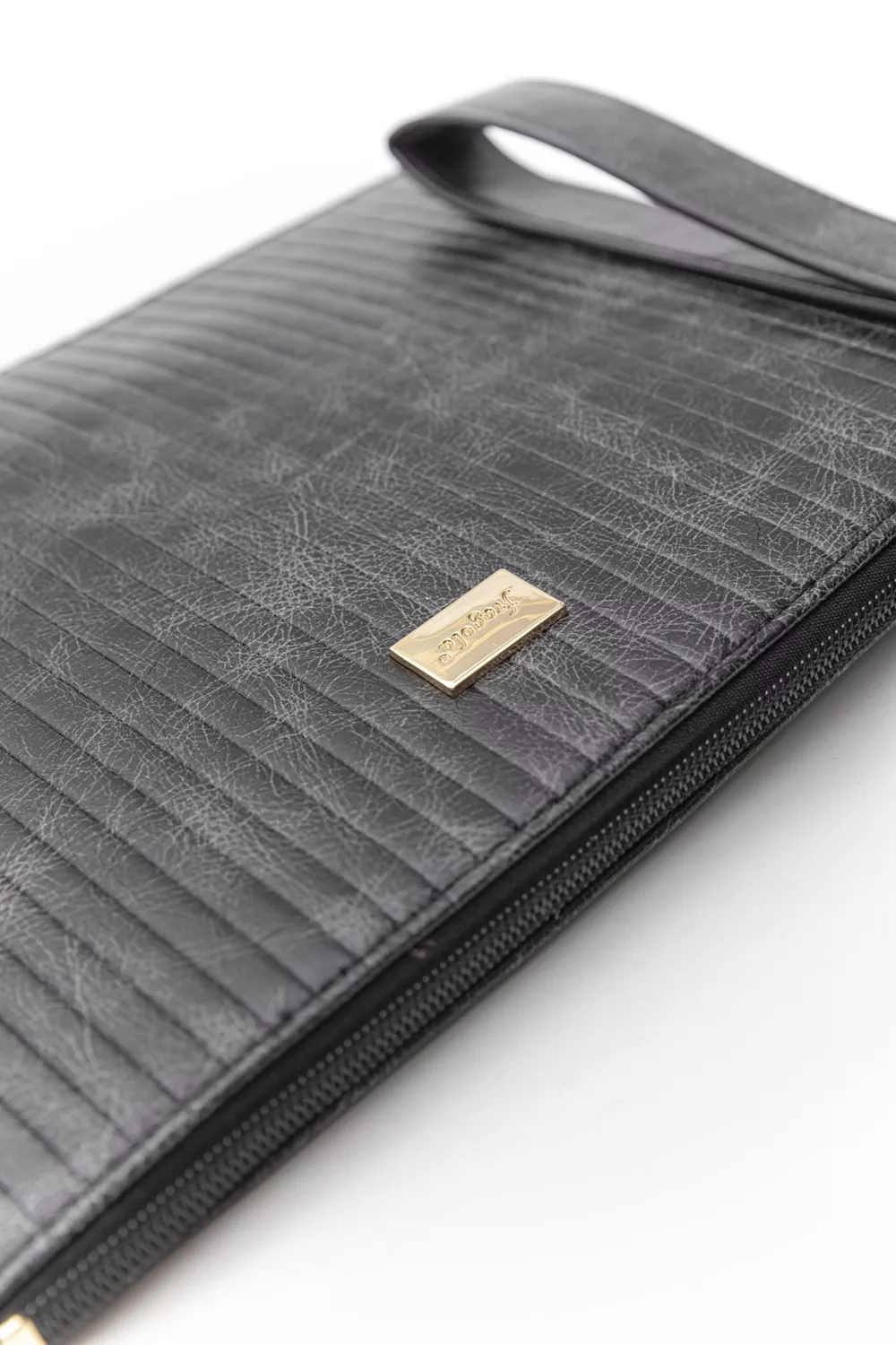 Μεγάλος φάκελος πλακέ με φερμουάρ και χειρολαβή VINTAGE