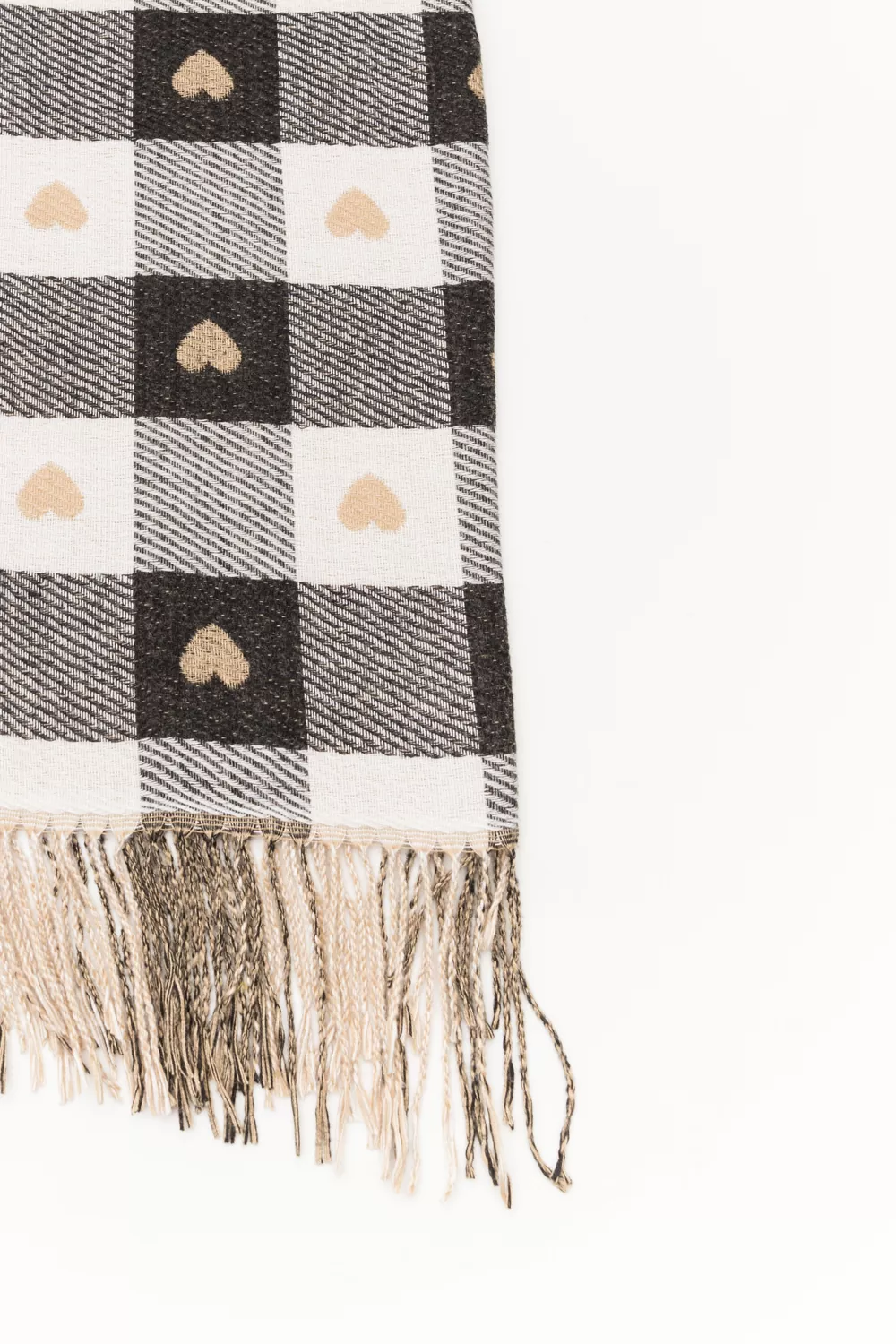 Μάλλινη πασμίνα με καρδιές Μάλλινη πασμίνα με καρδιές