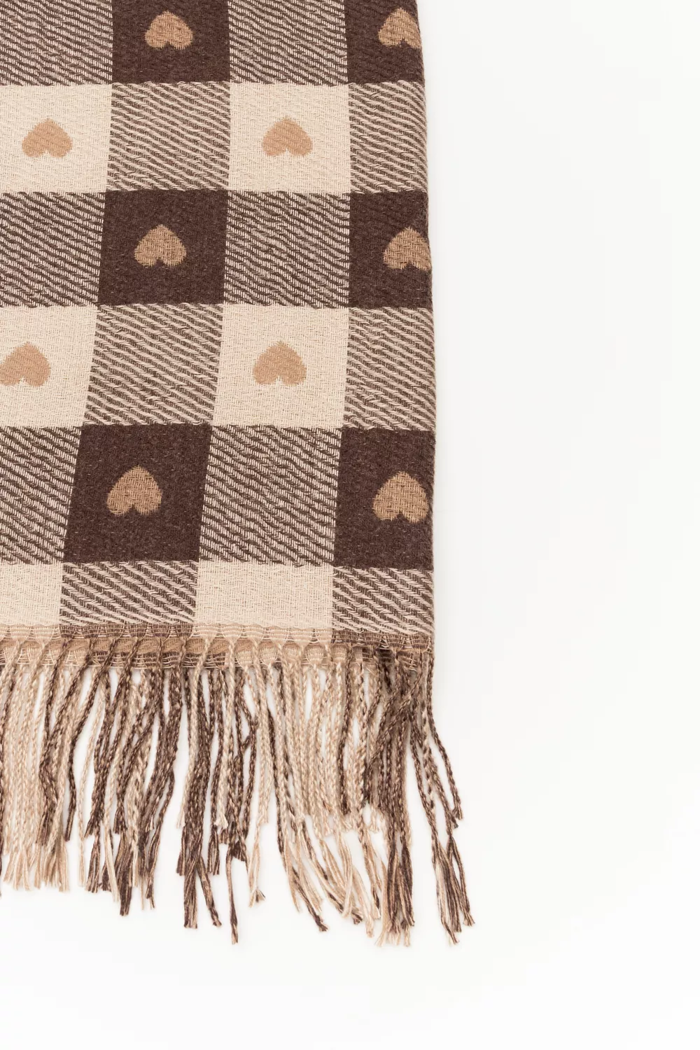 Μάλλινη πασμίνα με καρδιές Μάλλινη πασμίνα με καρδιές