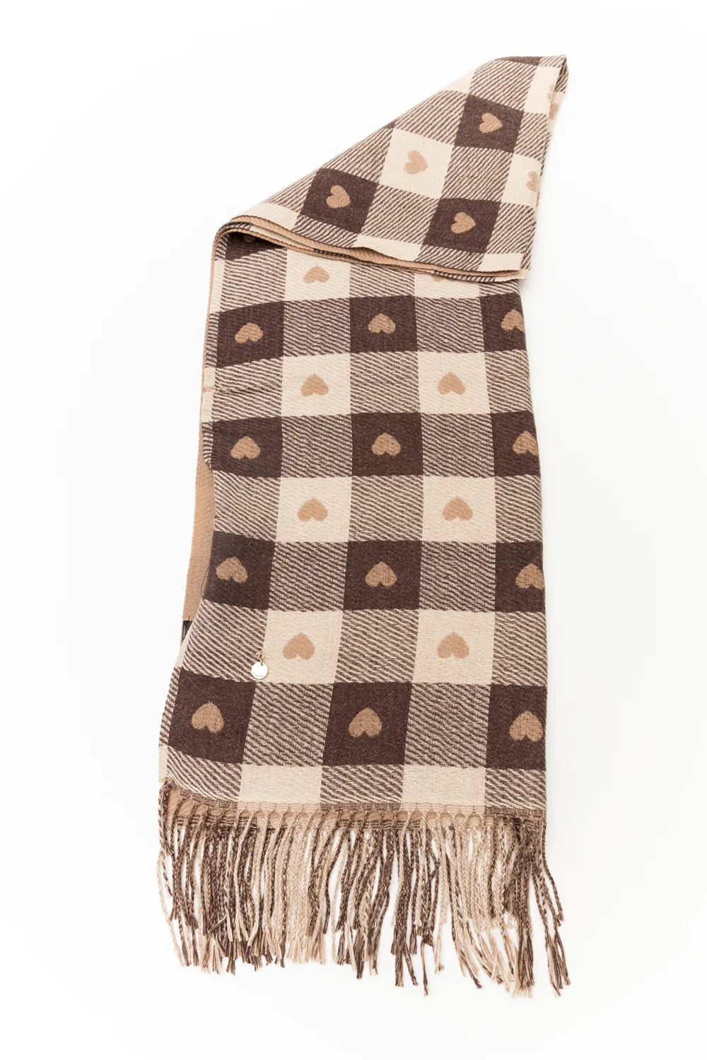 Μάλλινη πασμίνα με καρδιές Μάλλινη πασμίνα με καρδιές