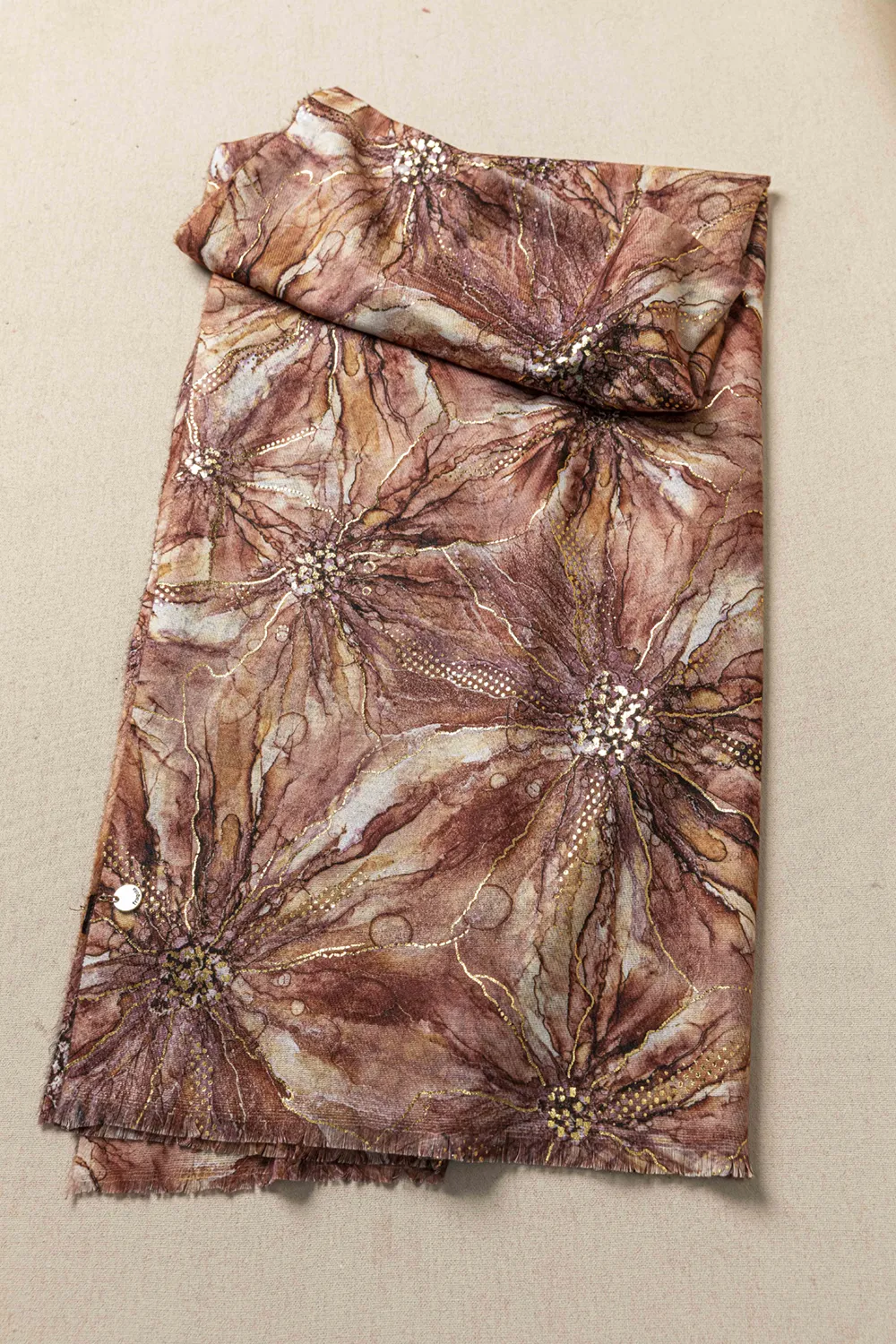 Πασμίνα με συμπαγή φλατ πλέξη