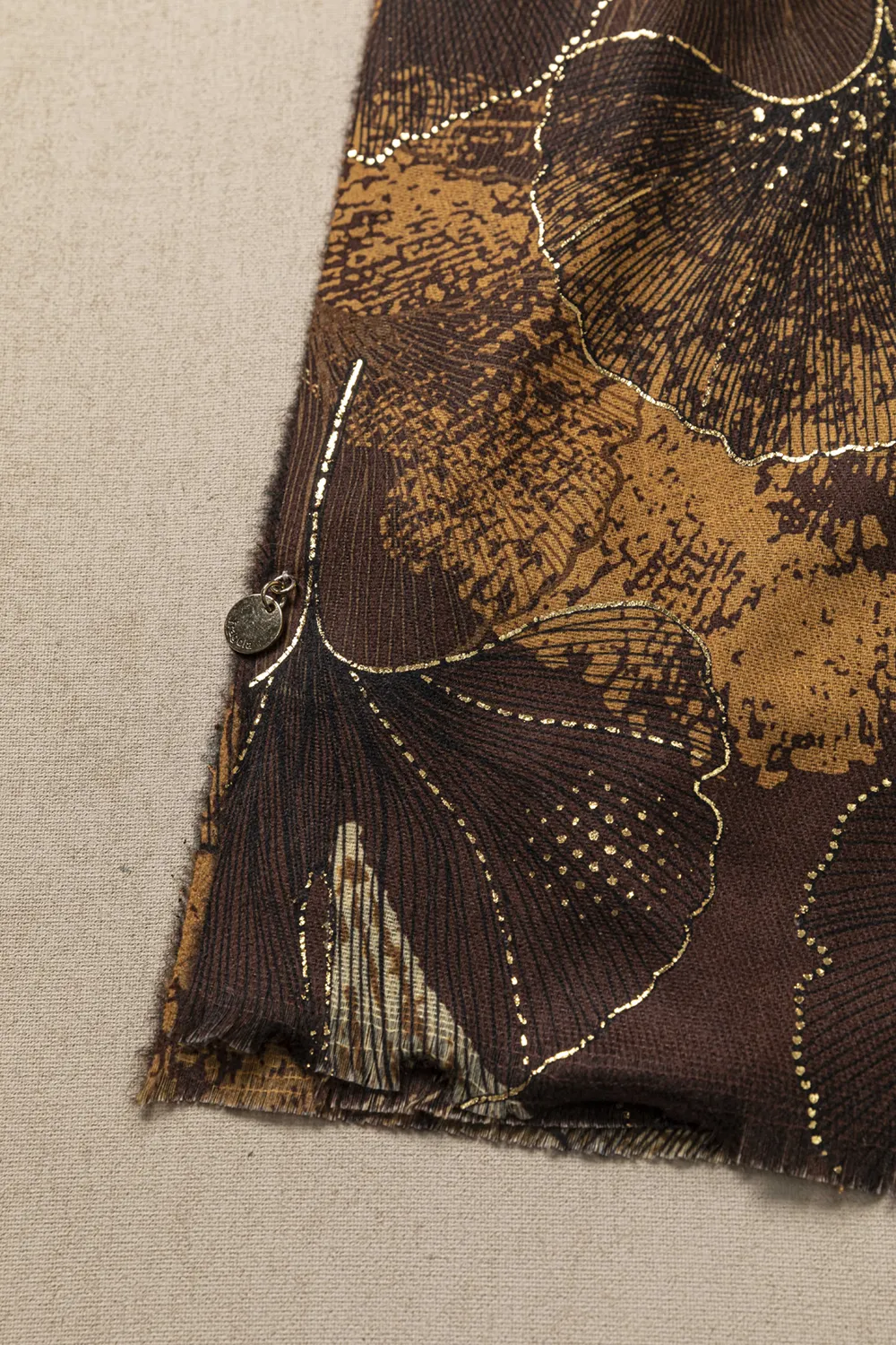 Πασμίνα με συμπαγή φλατ πλέξη