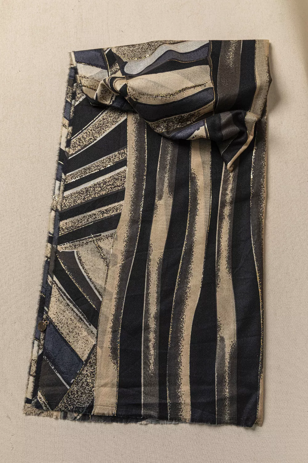 Πασμίνα με συμπαγή φλατ πλέξη