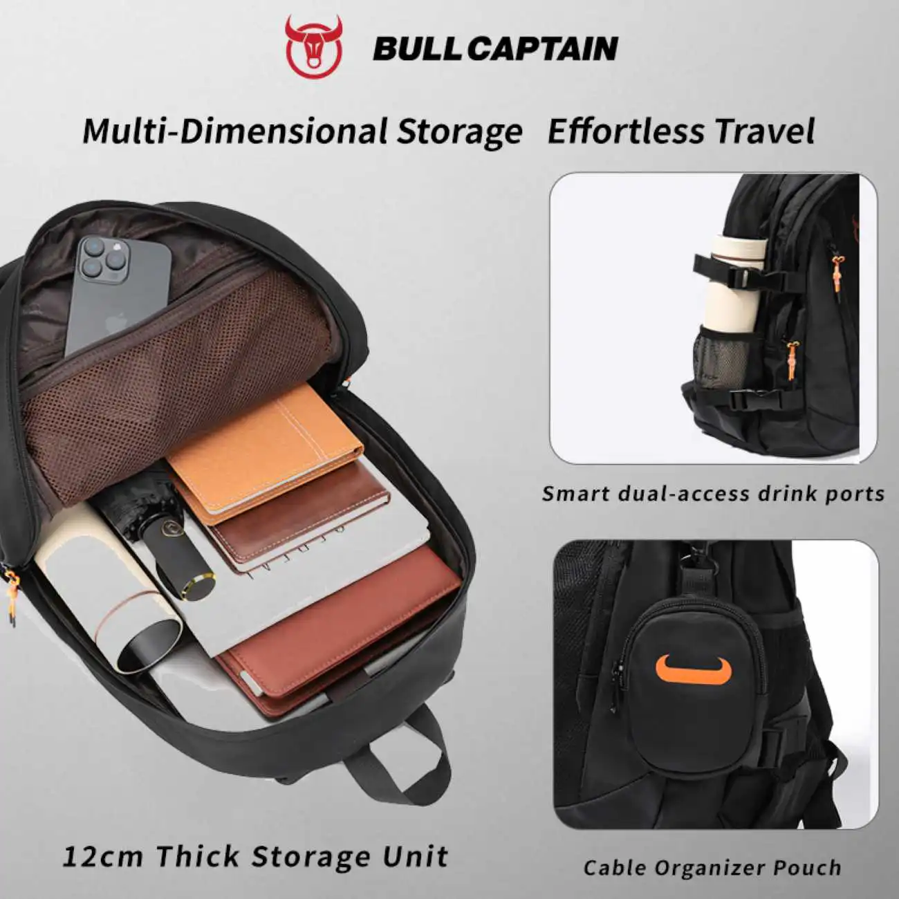 Σακίδιο Πλάτης Bull Captain SJB6061 μαύρο