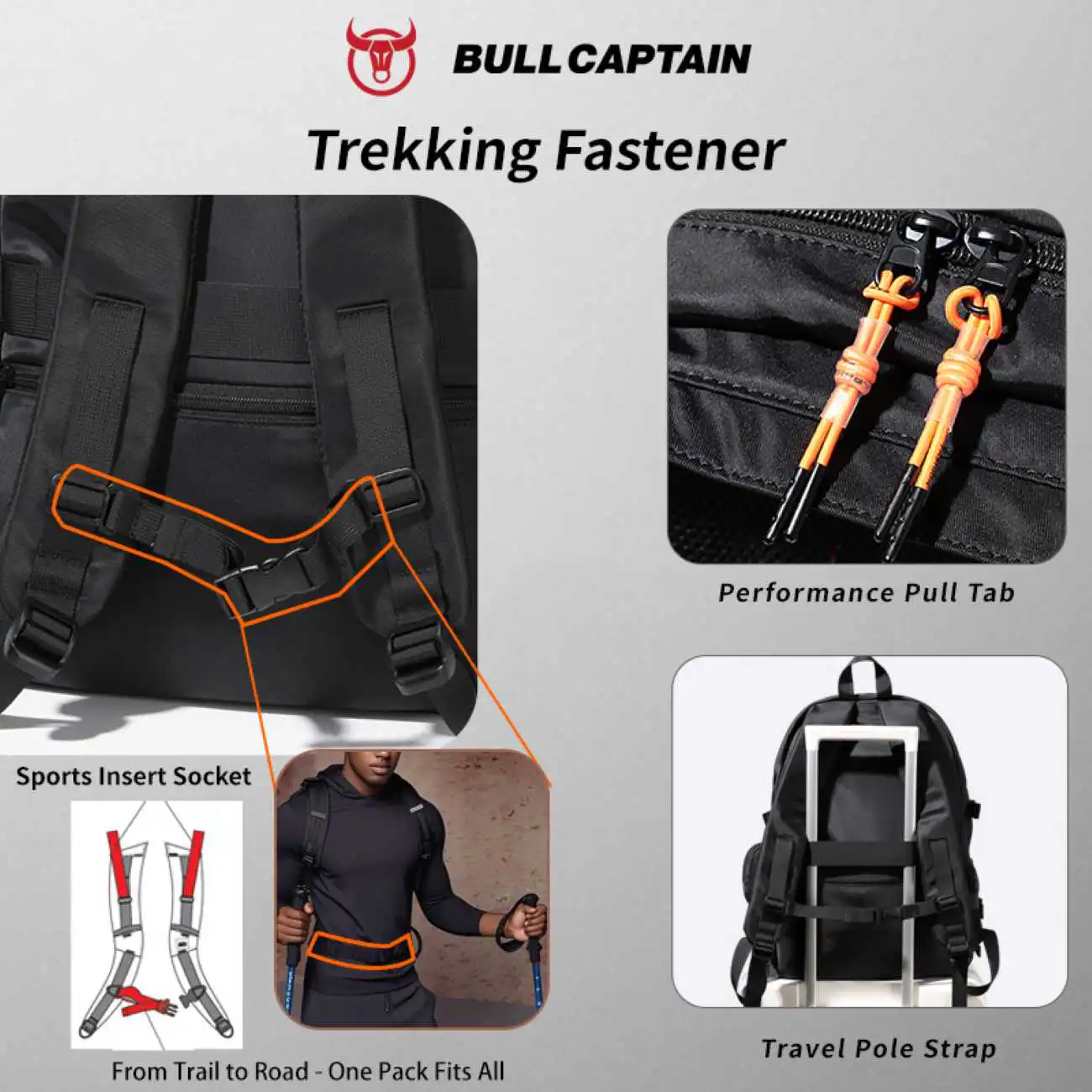 Σακίδιο Πλάτης Bull Captain SJB6061 μαύρο