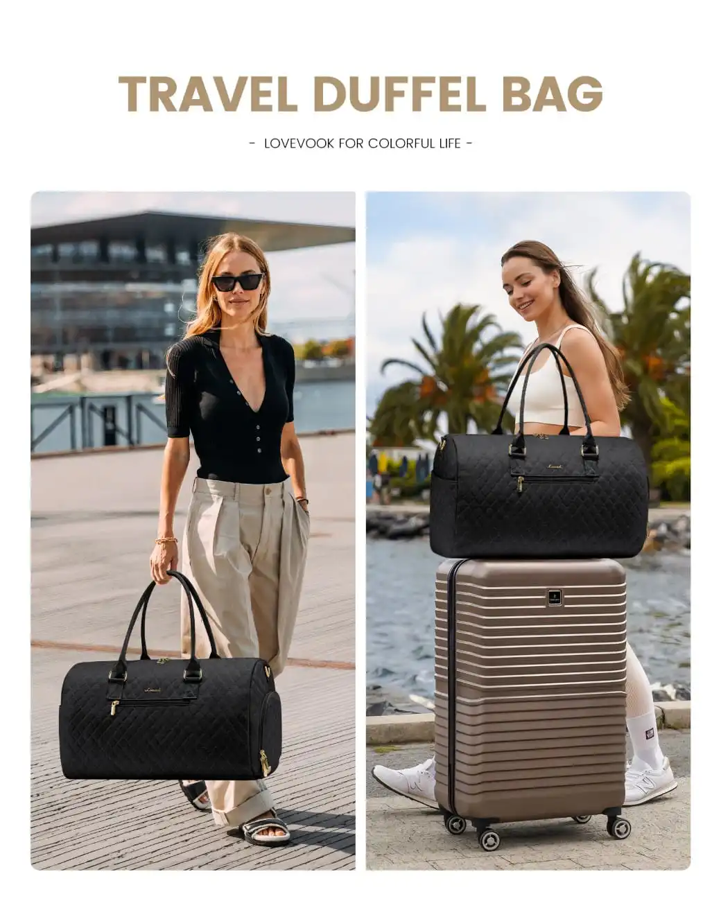 Σετ Σακ βουαγιάζ ταξιδιού 40 L Lovevook UB1972 black