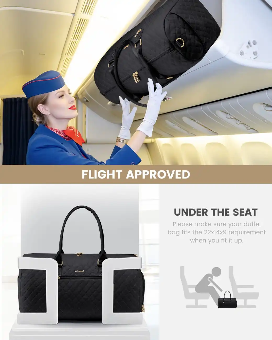 Σετ Σακ βουαγιάζ ταξιδιού 40 L Lovevook UB1972 black