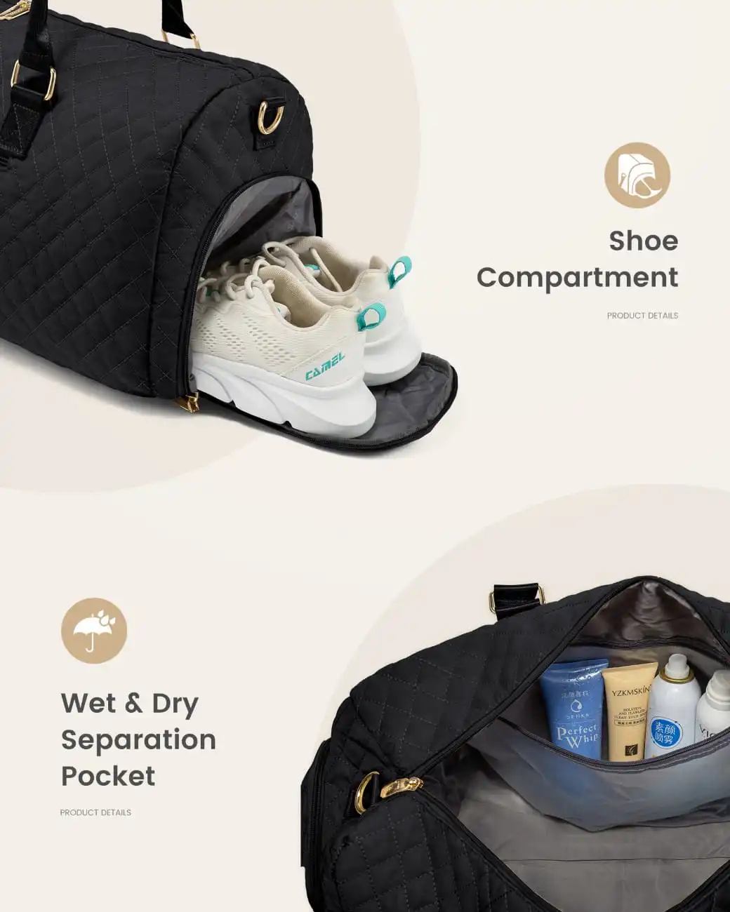 Σετ Σακ βουαγιάζ ταξιδιού 40 L Lovevook UB1972 black