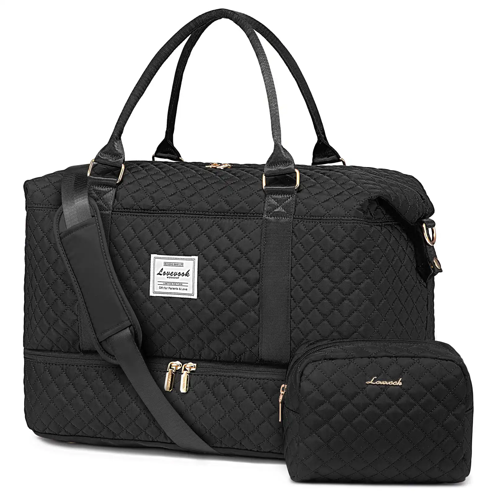 Σακ Βουαγιαζ με Θέση για Παπούτσια & Τσάντα Καλλυντικών Lovevook UB2062 black