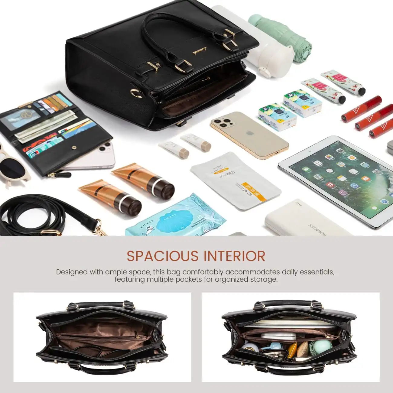 Γυναικεία τσάντα χιαστί/χειρός Lovevook 16'' WB2166 black