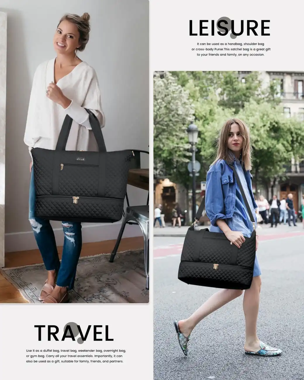 Σετ Σάκος ταξιδιού νεσεσέρ τσάντα 40 L Lovevook UB3012 black