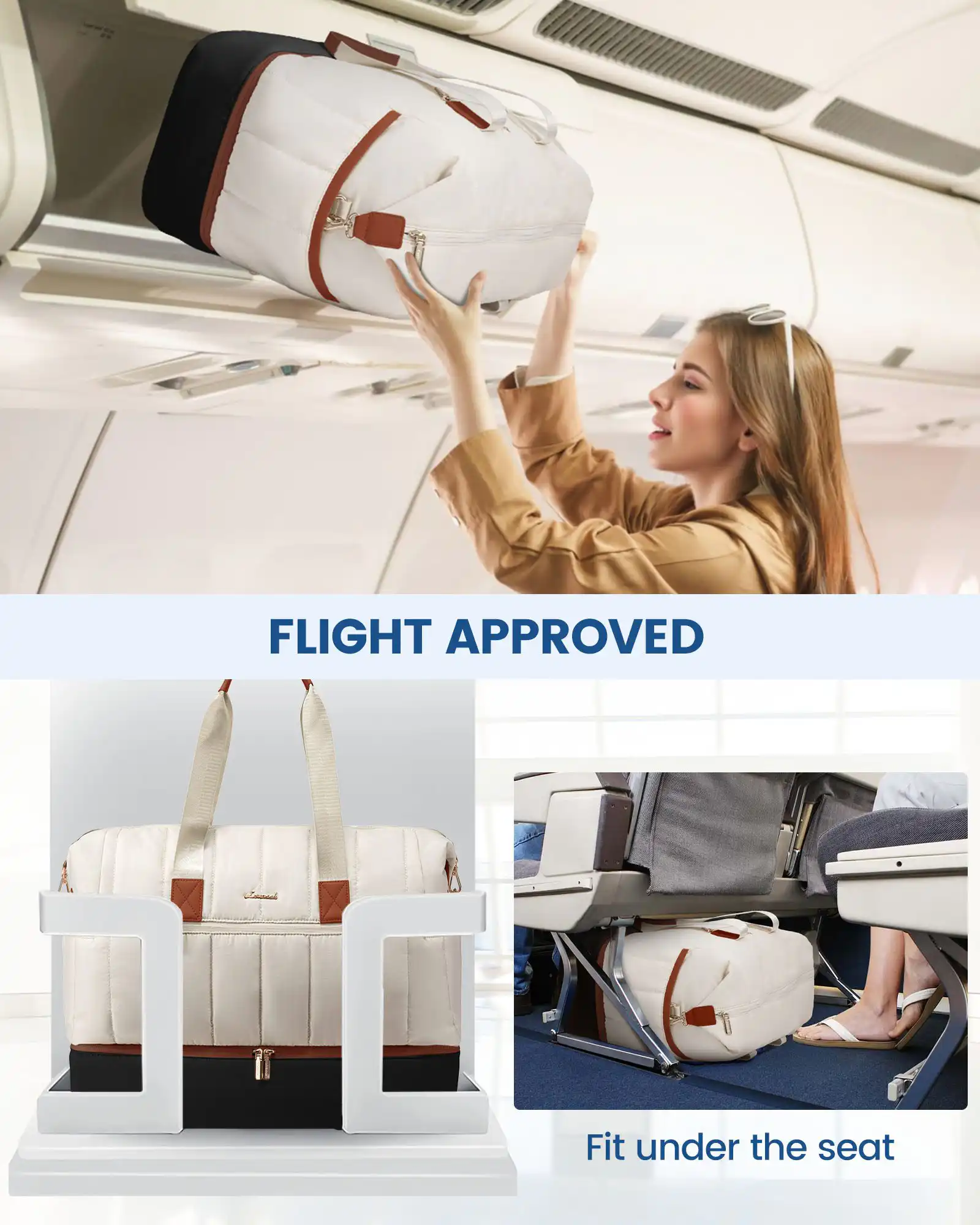 Σετ Σάκος ταξιδιού 35 L Lovevook UB3171 beige black