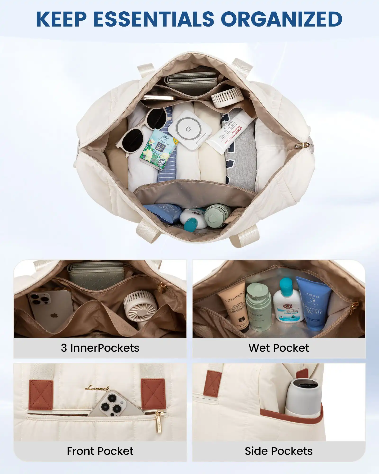 Σετ Σάκος ταξιδιού 35 L Lovevook UB3171 beige black