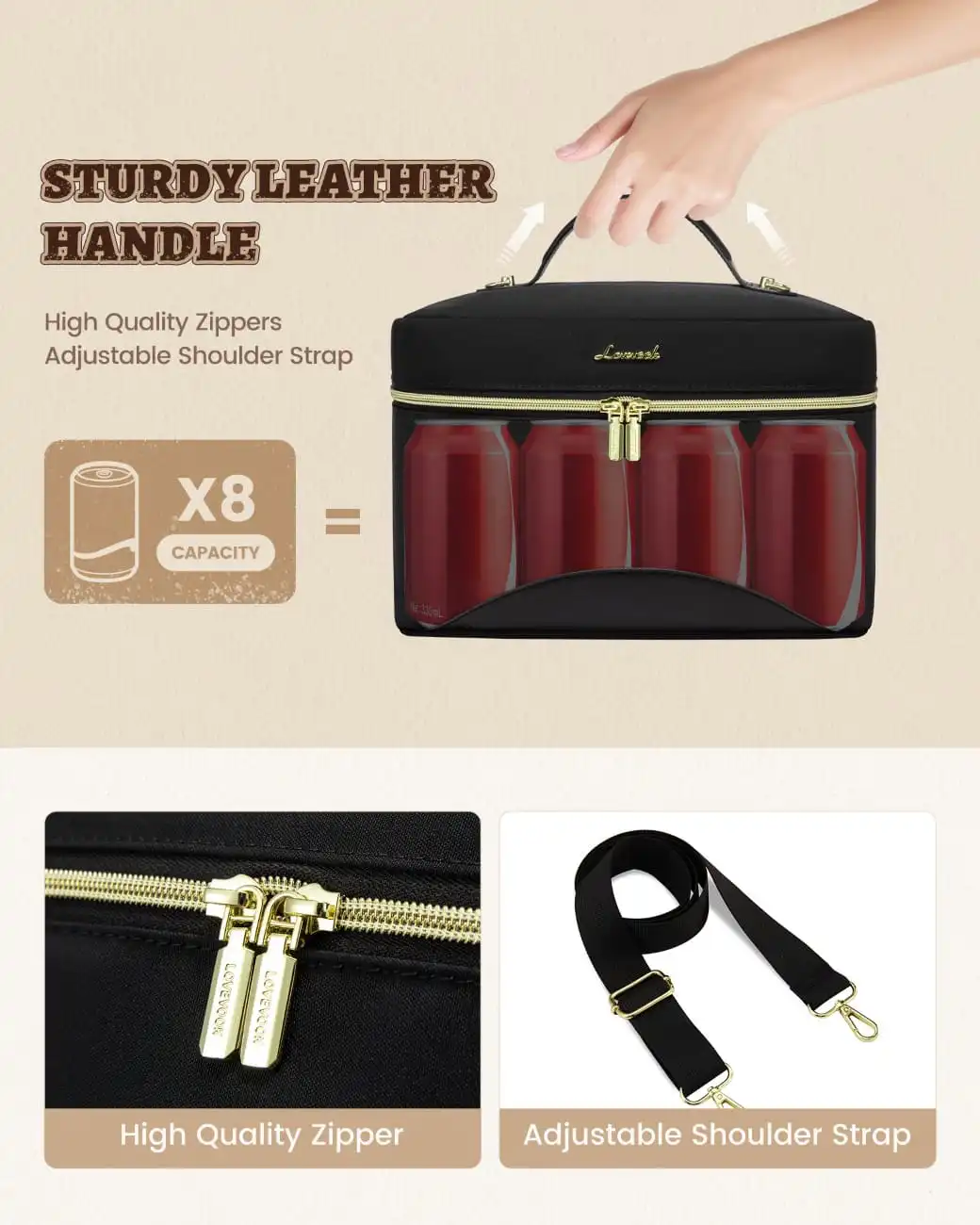 Lunch Bag Ισοθερμική τσάντα Lovevook UB3225 black