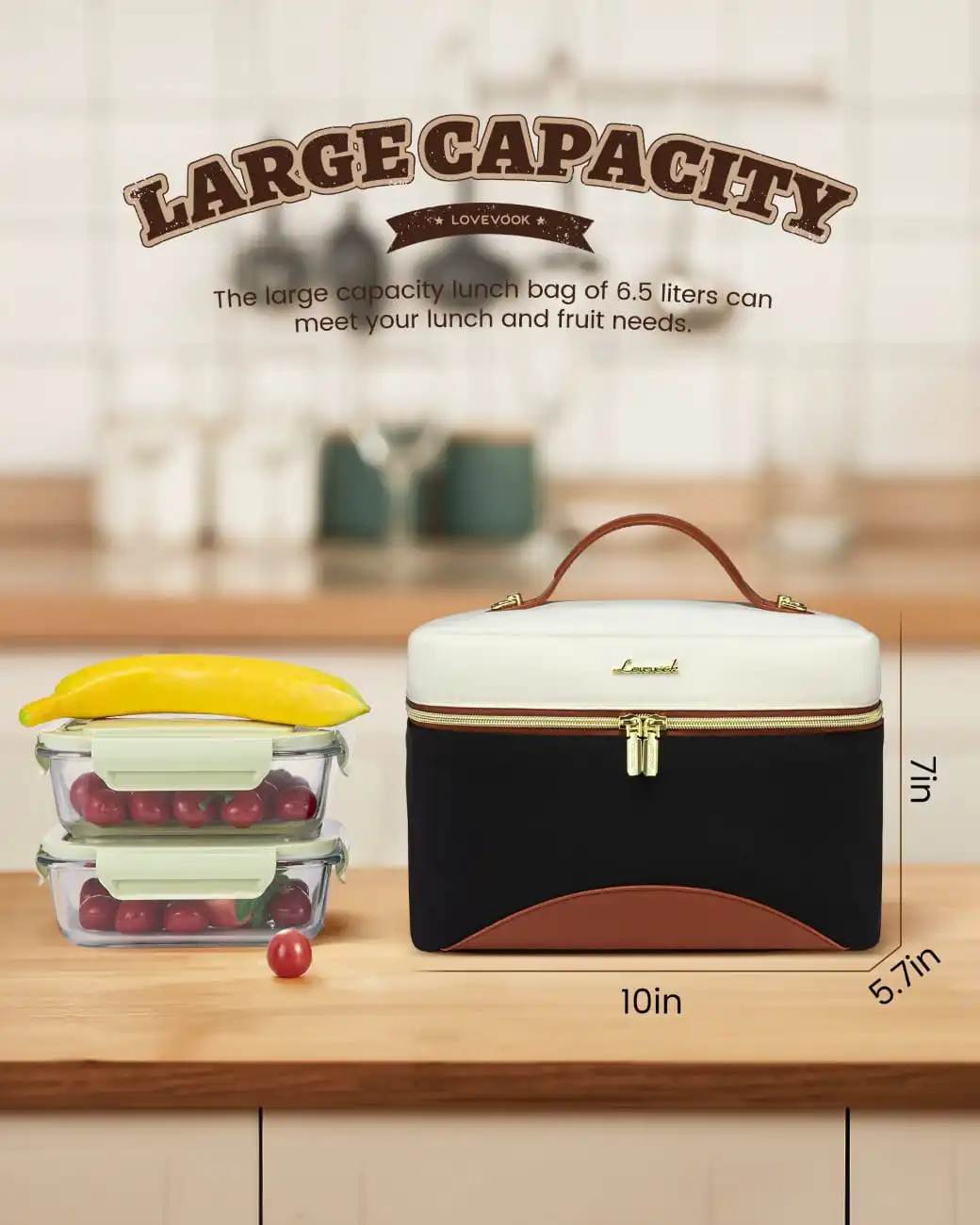 Lunch Bag Ισοθερμική τσάντα Lovevook UB3225 beige/black