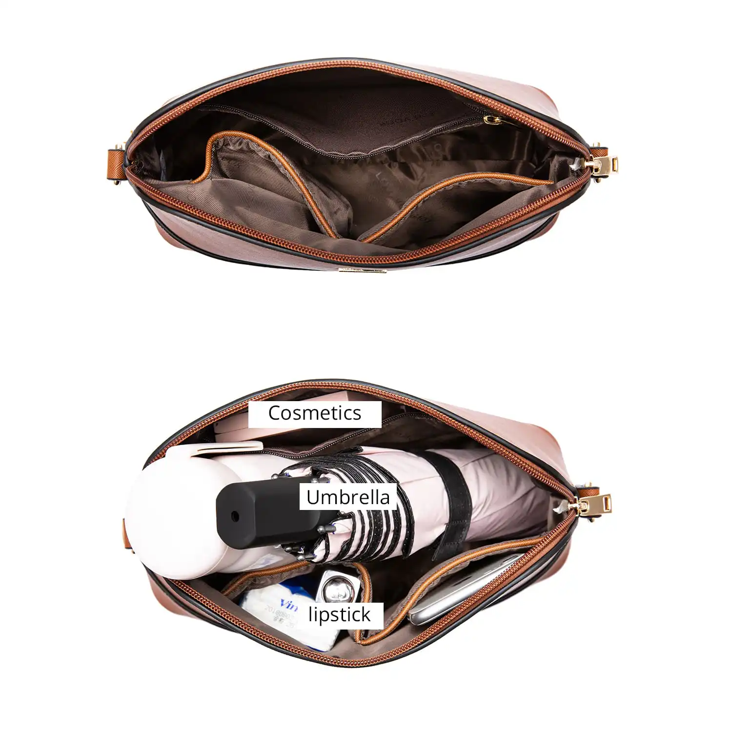 Γυναικείο σετ τσάντας ώμου/χιαστί/χειρός φορητού υπολογιστή Lovevook 13,3'' WB0976 Brown