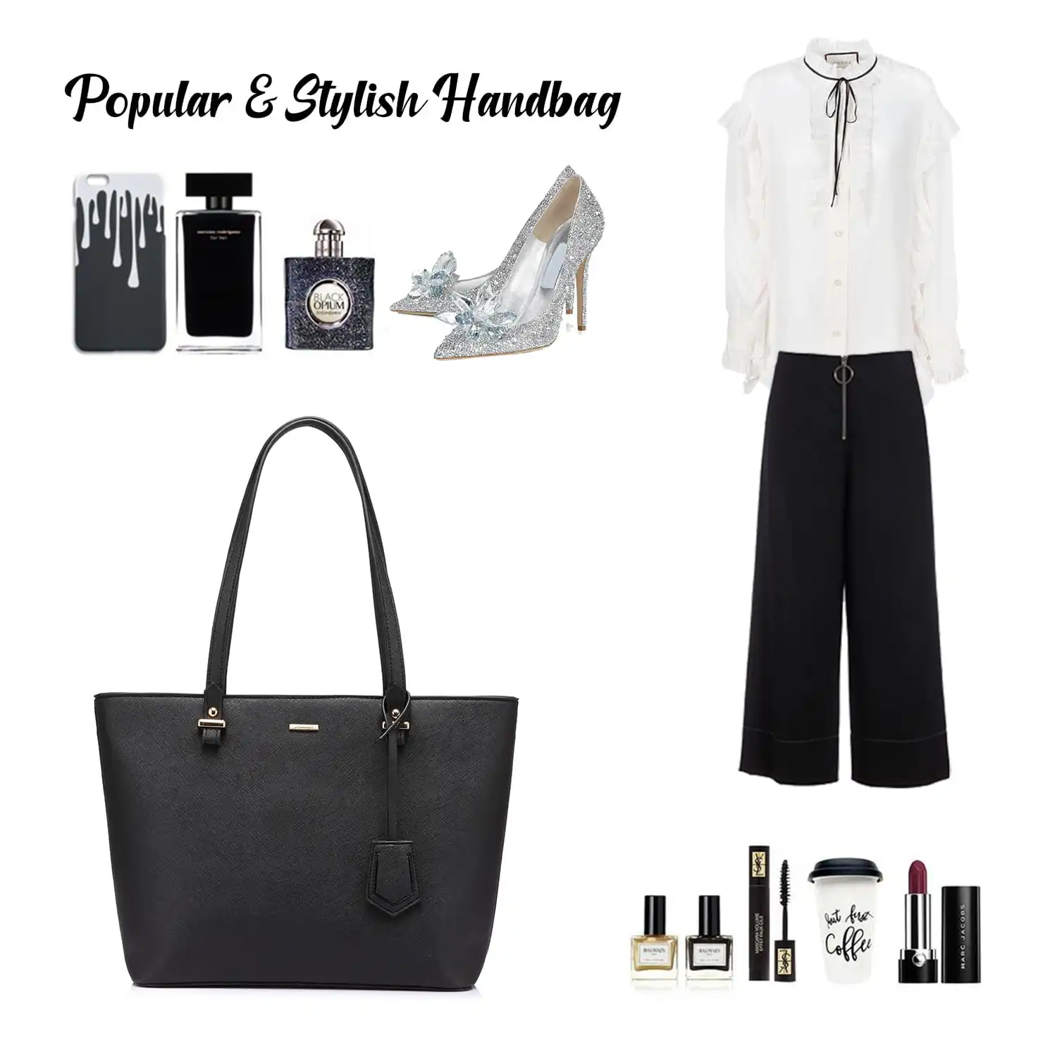 Γυναικείο σετ τσάντας ώμου/χιαστί/χειρός φορητού υπολογιστή Lovevook 13,3'' WB0976 black