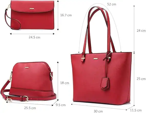 Γυναικείο σετ τσάντας ώμου/χιαστί/χειρός φορητού υπολογιστή Lovevook 13,3'' WB0976 κόκκινο